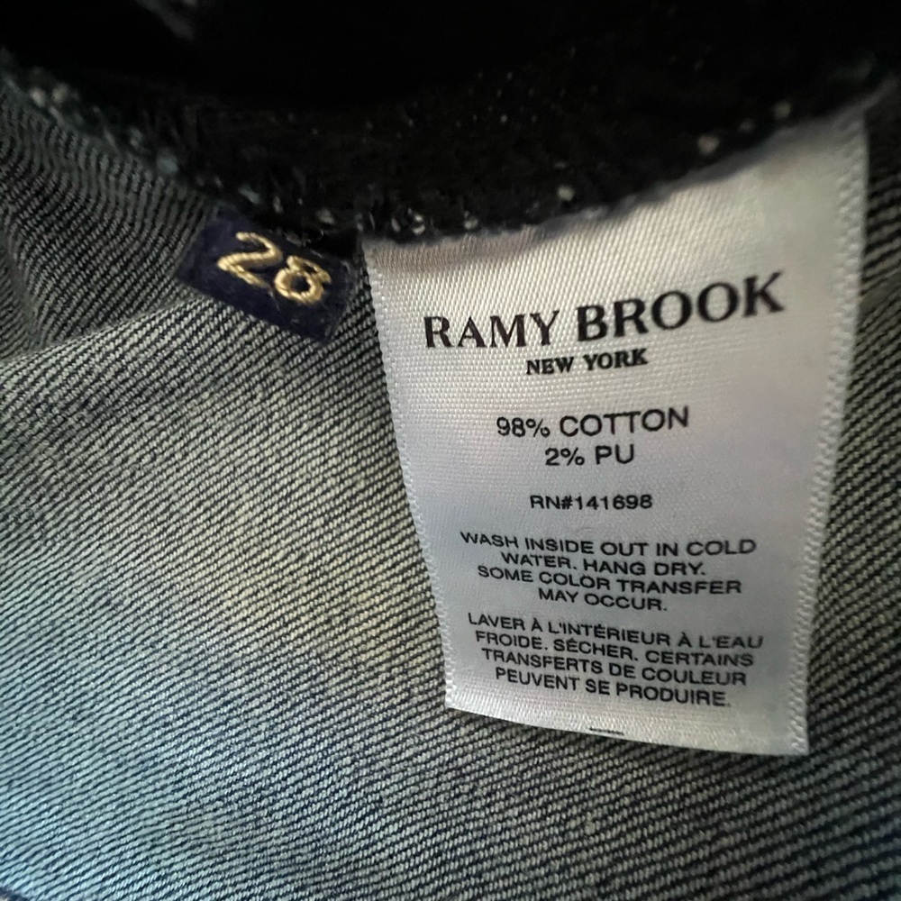 Ramy Brook Women’s Lily Denim Zip Front Mini Dress Blue Size 28 Medium - Picture 7 of 9